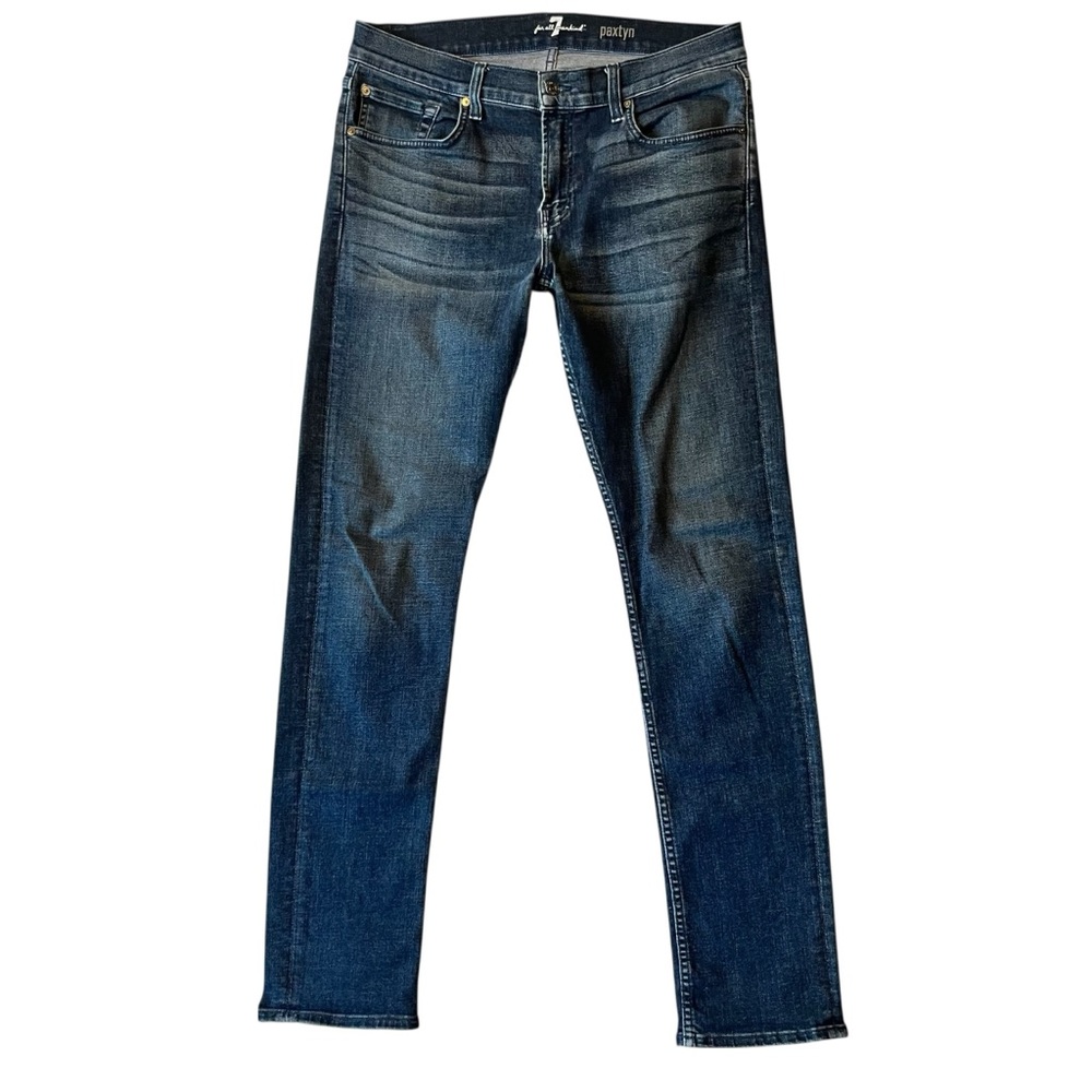 7 For All Mankind jeans Paxtyn Slim 34 x 33 Dark blue wash Clean pocket Mens
